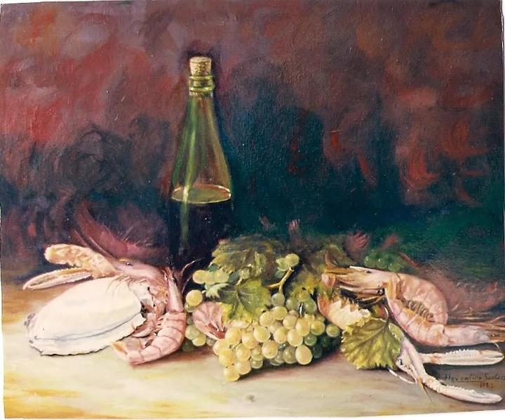 Bodegón de la vieira, bodegón de Florentino Santana Gala