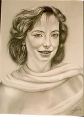 Mujer con chal, retrato de Florentino Santana Gala