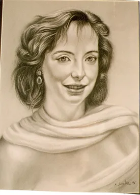 Mujer con chal, retrato de Florentino Santana Gala