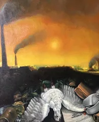 Ocaso en la fábrica, paisaje de Florentino Santana Gala