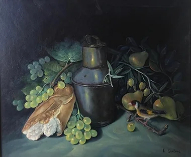 Bodegón del jarro de peltre, bodegón de Florentino Santana Gala